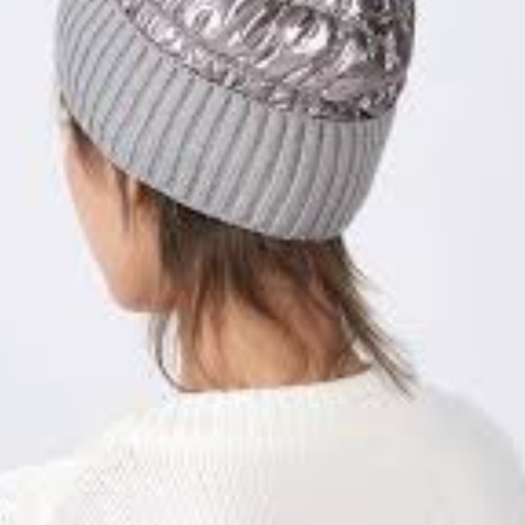 BP pom pom faux fur gunmetal Beanie new with tags - Picture 2 of 8